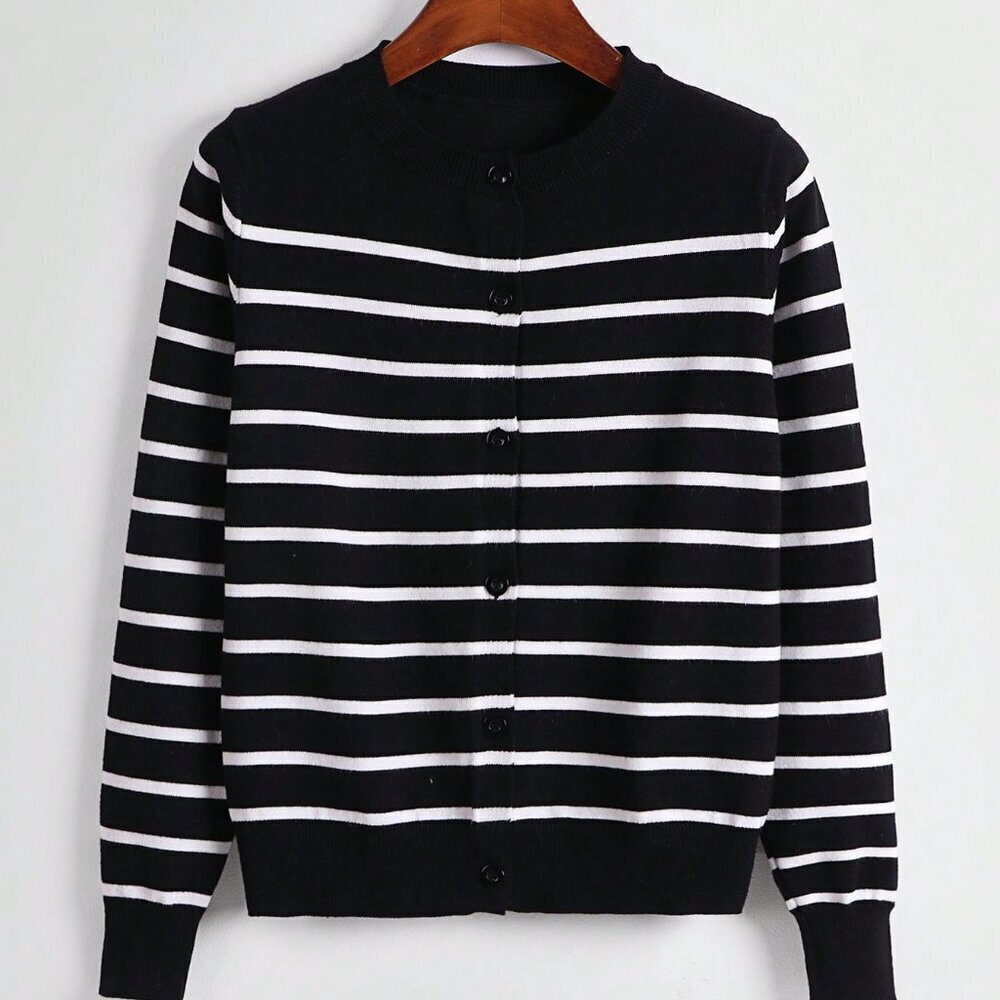 Black Casual Women's Cardigan - Picture 4 of 5